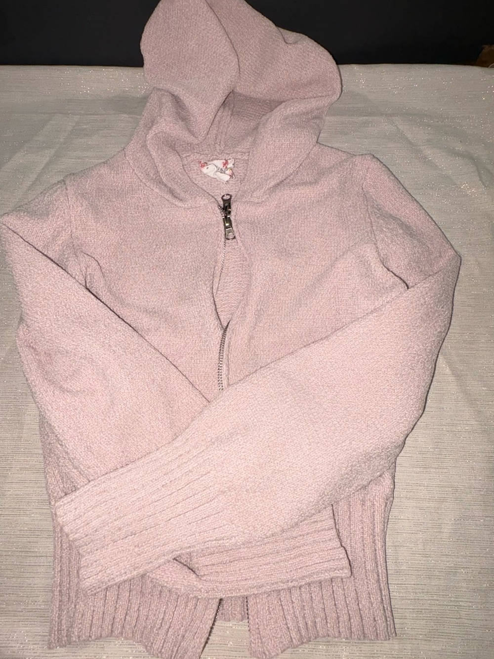 Pink Republic Light Pink Hooded Zip Sweater Cardigan